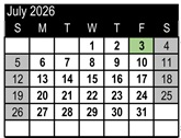 District School Academic Calendar for Foster (E.P.) Elementary for July 2026