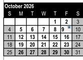 District School Academic Calendar for Foster (E.P.) Elementary for October 2026