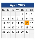 District School Academic Calendar for Dana Road Elementary for April 2027