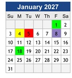 District School Academic Calendar for Dana Road Elementary for January 2027