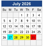 District School Academic Calendar for Dana Road Elementary for July 2026