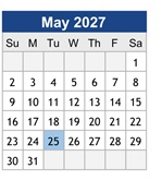 District School Academic Calendar for Dana Road Elementary for May 2027