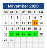 District School Academic Calendar for Dana Road Elementary for November 2026