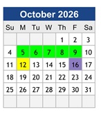District School Academic Calendar for Dana Road Elementary for October 2026