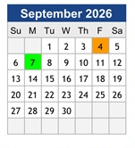 District School Academic Calendar for Dana Road Elementary for September 2026