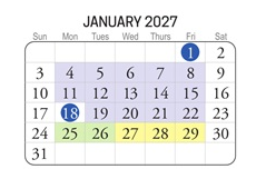 District School Academic Calendar for Providence Elementary for January 2027