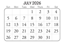 District School Academic Calendar for Providence Elementary for July 2026
