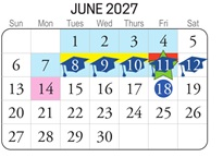 District School Academic Calendar for Providence Elementary for June 2027
