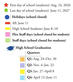 District School Academic Calendar Legend for Providence Elementary