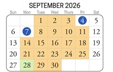 District School Academic Calendar for Providence Elementary for September 2026