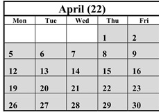 District School Academic Calendar for River Bend (oh) for April 2027