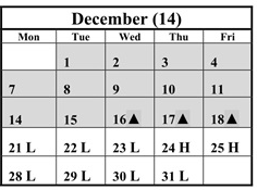 District School Academic Calendar for River Bend (oh) for December 2026