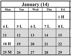 District School Academic Calendar for River Bend (oh) for January 2027