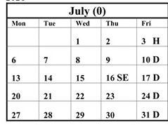 District School Academic Calendar for River Bend (oh) for July 2026