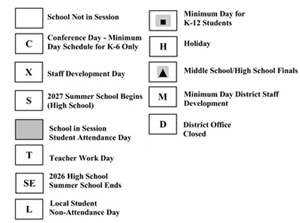 District School Academic Calendar Legend for River Bend (oh)