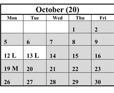 District School Academic Calendar for River Bend (oh) for October 2026