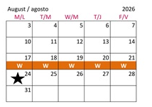 District School Academic Calendar for Adams Elementary for August 2026