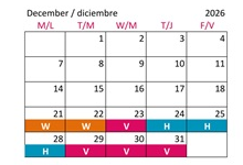 District School Academic Calendar for Adams Elementary for December 2026