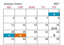 District School Academic Calendar for Adams Elementary for January 2027