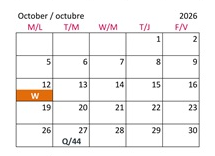 District School Academic Calendar for Adams Elementary for October 2026