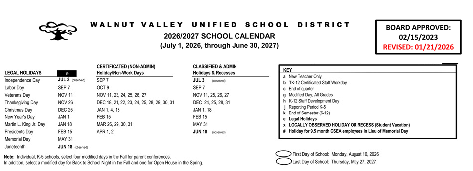 District School Academic Calendar Key for Maple Hill Elementary