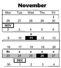 District School Academic Calendar for Maple Hill Elementary for November 2026