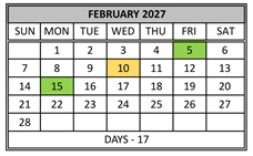 District School Academic Calendar for Tennyson Elementary School for February 2027