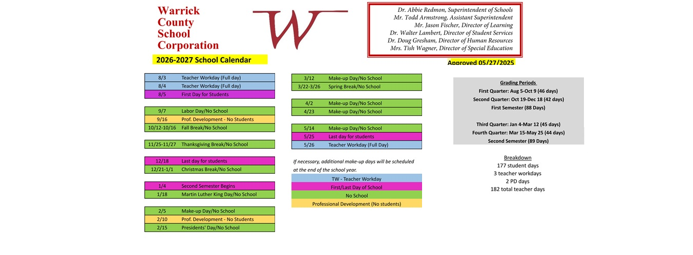 District School Academic Calendar Key for Tennyson Elementary School