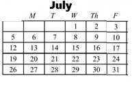 District School Academic Calendar for Potowomut School for July 2026