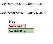 District School Academic Calendar Legend for Potowomut School