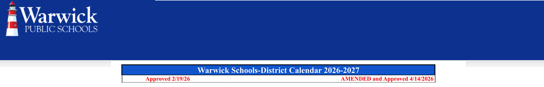 District School Academic Calendar for Potowomut School