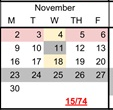 District School Academic Calendar for West Sacramento School For Independent Study for November 2026