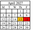 District School Academic Calendar for Riverside School for April 2027