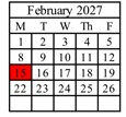 District School Academic Calendar for Riverside School for February 2027