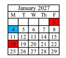 District School Academic Calendar for Riverside School for January 2027