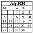 District School Academic Calendar for Riverside School for July 2026