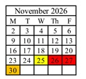 District School Academic Calendar for Riverside School for November 2026
