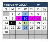 District School Academic Calendar for Palo Verde Middle School for February 2027