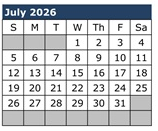 District School Academic Calendar for Palo Verde Middle School for July 2026
