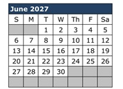 District School Academic Calendar for Palo Verde Middle School for June 2027