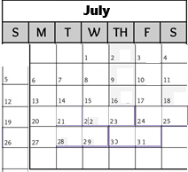District School Academic Calendar for Orion Jr High for July 2026