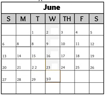 District School Academic Calendar for Orion Jr High for June 2027