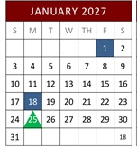District School Academic Calendar for California Virtual Academy @ Los Angeles for January 2027