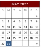 District School Academic Calendar for California Virtual Academy @ Los Angeles for May 2027