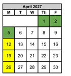 District School Academic Calendar for Coppin (carlin C.) Elementary for April 2027