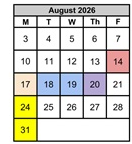 District School Academic Calendar for Coppin (carlin C.) Elementary for August 2026