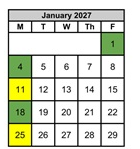 District School Academic Calendar for Coppin (carlin C.) Elementary for January 2027