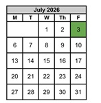 District School Academic Calendar for Coppin (carlin C.) Elementary for July 2026
