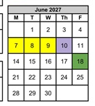 District School Academic Calendar for Coppin (carlin C.) Elementary for June 2027