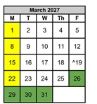 District School Academic Calendar for Coppin (carlin C.) Elementary for March 2027